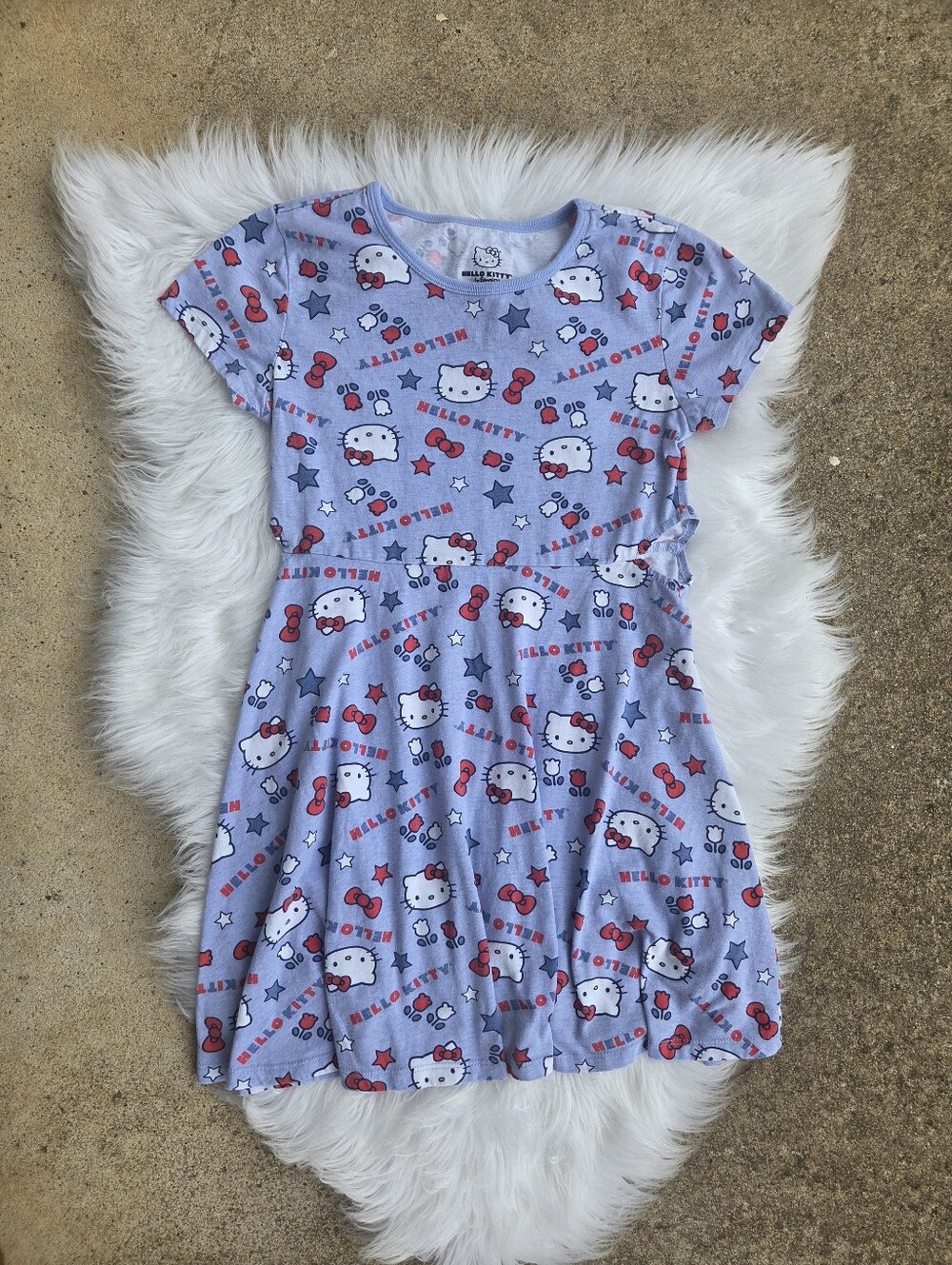 Hello Kitty - Lavender Short-Sleeve Kids Dress - Size Large